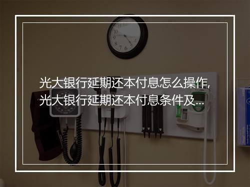 光大银行延期还本付息怎么操作,光大银行延期还本付息条件及流程