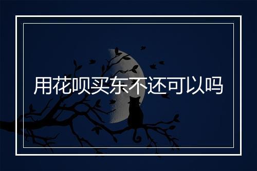 用花呗买东不还可以吗