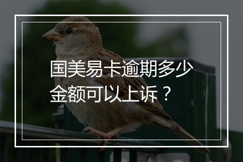 国美易卡逾期多少金额可以上诉？