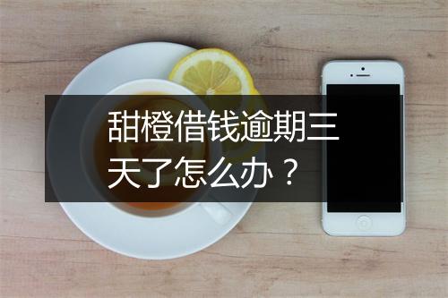 甜橙借钱逾期三天了怎么办？