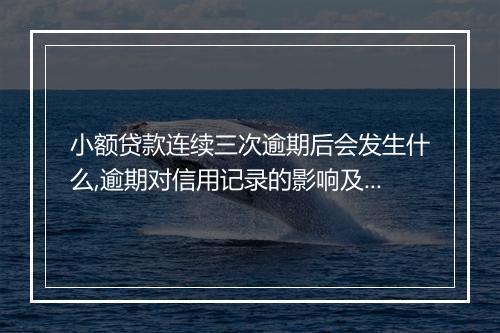 小额贷款连续三次逾期后会发生什么,逾期对信用记录的影响及处理建议