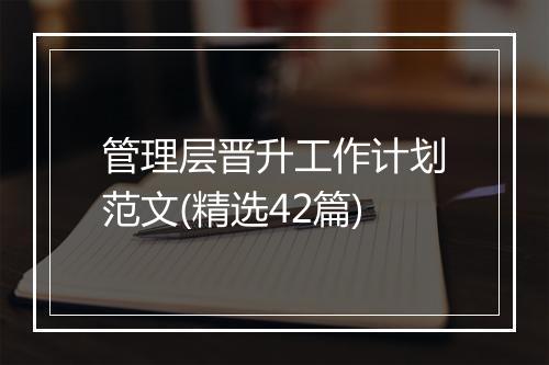 管理层晋升工作计划范文(精选42篇)