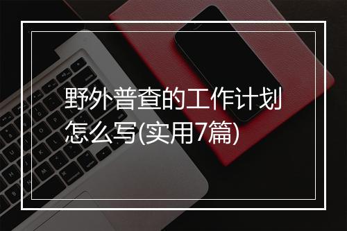 野外普查的工作计划怎么写(实用7篇)
