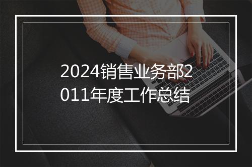 2024销售业务部2011年度工作总结