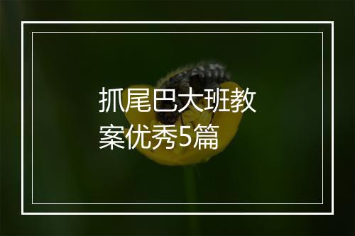 抓尾巴大班教案优秀5篇