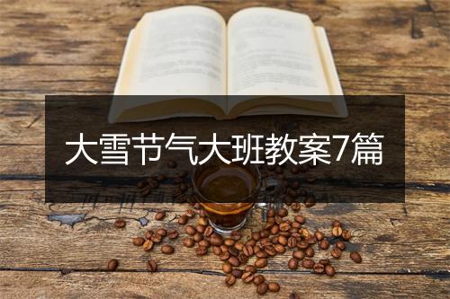 大雪节气大班教案7篇