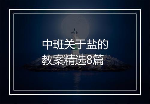 中班关于盐的教案精选8篇