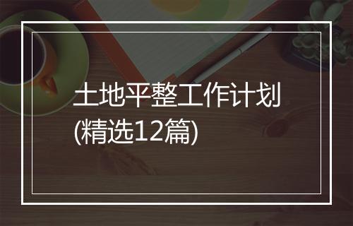 土地平整工作计划(精选12篇)