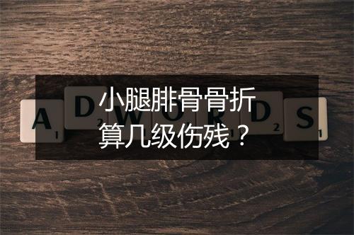 小腿腓骨骨折算几级伤残？