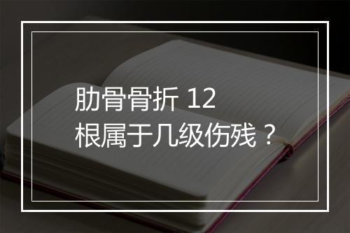 肋骨骨折 12 根属于几级伤残？