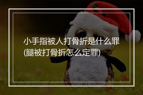 小手指被人打骨折是什么罪(腿被打骨折怎么定罪)