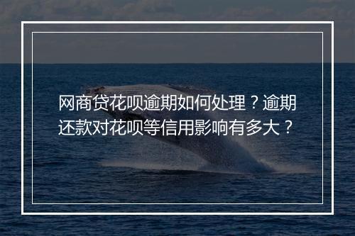 网商贷花呗逾期如何处理？逾期还款对花呗等信用影响有多大？