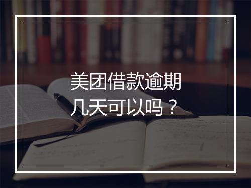 美团借款逾期几天可以吗？