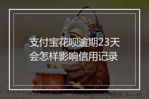 支付宝花呗逾期23天会怎样影响信用记录