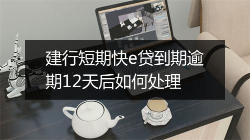建行短期快e贷到期逾期12天后如何处理