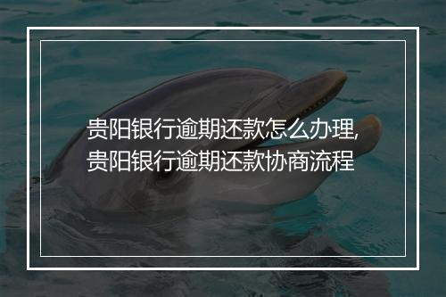 贵阳银行逾期还款怎么办理,贵阳银行逾期还款协商流程