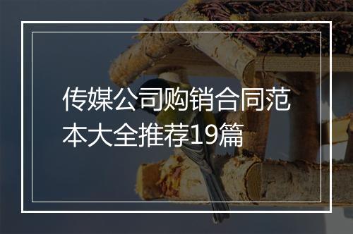 传媒公司购销合同范本大全推荐19篇
