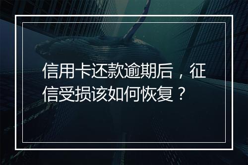 信用卡还款逾期后，征信受损该如何恢复？