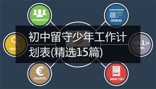 初中留守少年工作计划表(精选15篇)