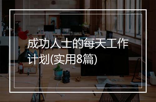 成功人士的每天工作计划(实用8篇)