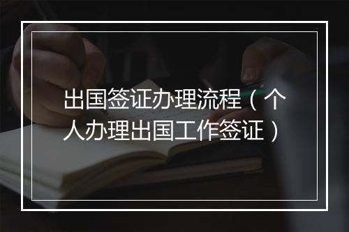 出国签证办理流程（个人办理出国工作签证）