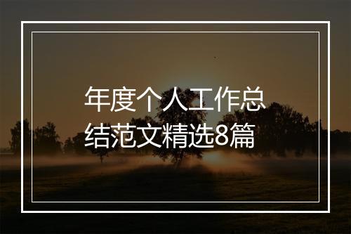 年度个人工作总结范文精选8篇