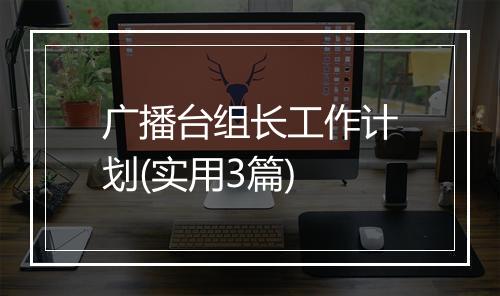 广播台组长工作计划(实用3篇)