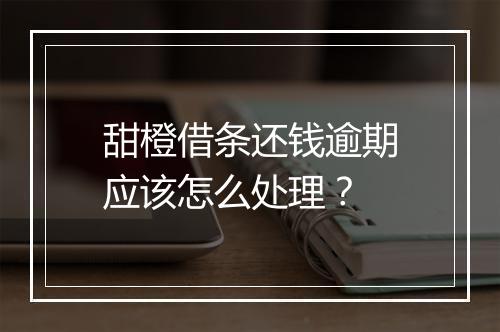 甜橙借条还钱逾期应该怎么处理？