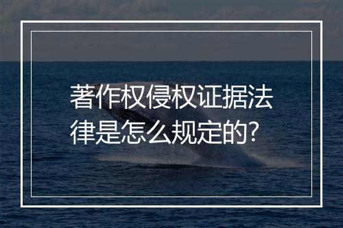 著作权侵权证据法律是怎么规定的?