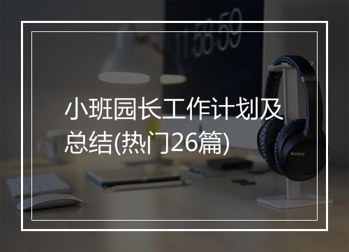 小班园长工作计划及总结(热门26篇)
