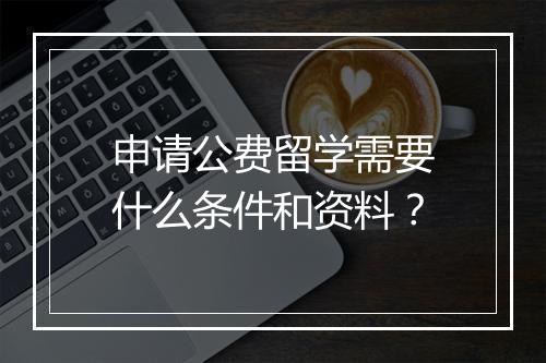 申请公费留学需要什么条件和资料？