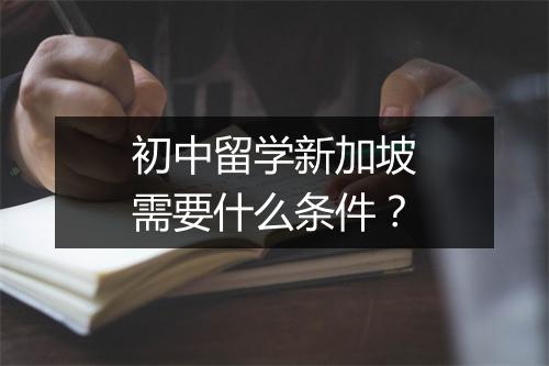 初中留学新加坡需要什么条件？