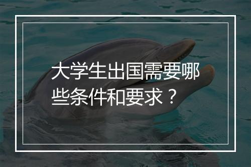 大学生出国需要哪些条件和要求？