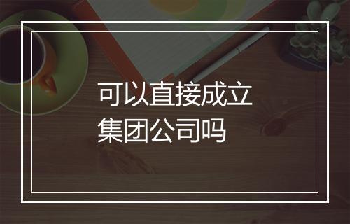 可以直接成立集团公司吗