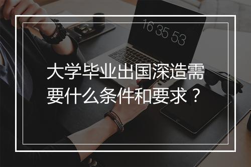 大学毕业出国深造需要什么条件和要求？