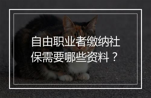 自由职业者缴纳社保需要哪些资料？