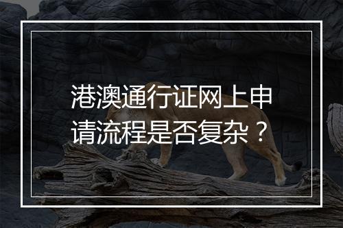 港澳通行证网上申请流程是否复杂？