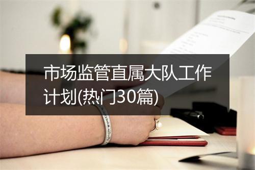 市场监管直属大队工作计划(热门30篇)
