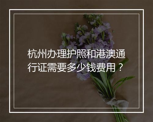 杭州办理护照和港澳通行证需要多少钱费用？