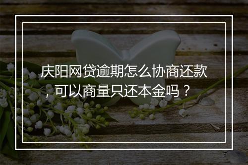庆阳网贷逾期怎么协商还款，可以商量只还本金吗？