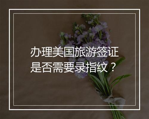 办理美国旅游签证是否需要录指纹？