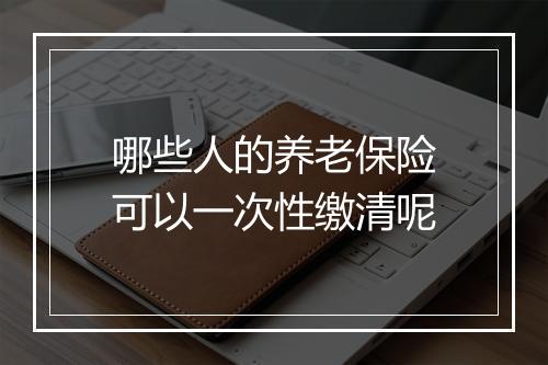 哪些人的养老保险可以一次性缴清呢