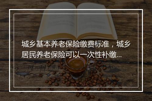 城乡基本养老保险缴费标准，城乡居民养老保险可以一次性补缴吗