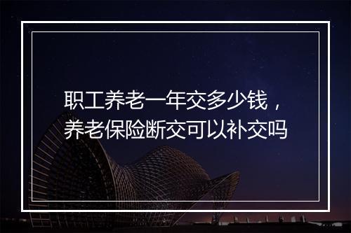 职工养老一年交多少钱，养老保险断交可以补交吗