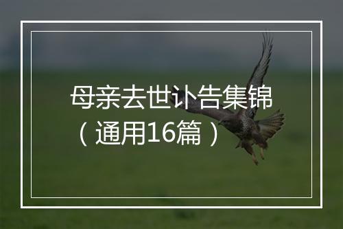 母亲去世讣告集锦（通用16篇）