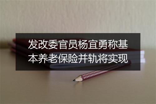 发改委官员杨宜勇称基本养老保险并轨将实现