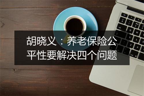 胡晓义：养老保险公平性要解决四个问题