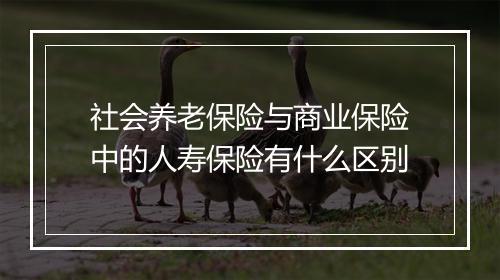 社会养老保险与商业保险中的人寿保险有什么区别