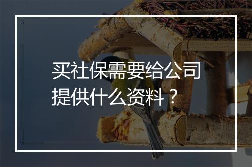 买社保需要给公司提供什么资料？