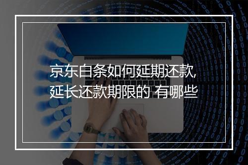 京东白条如何延期还款,延长还款期限的 有哪些